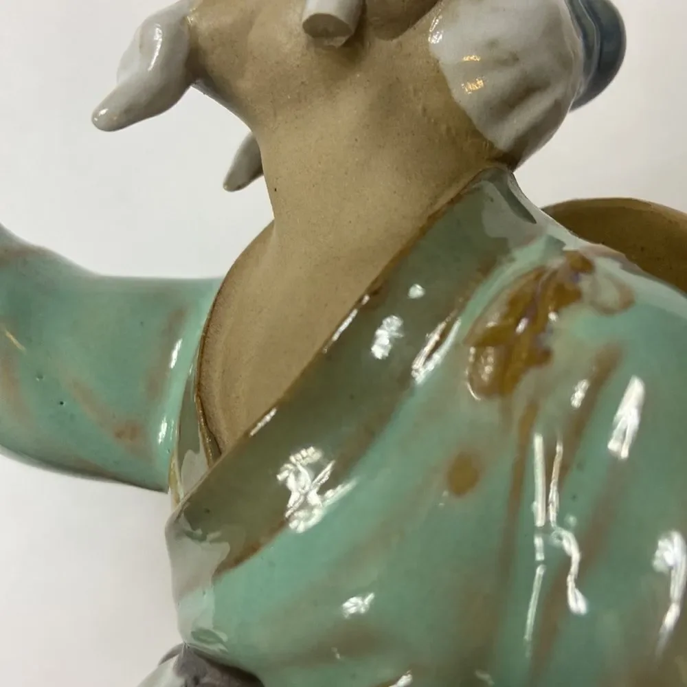 Vintage Mud Man Figurine Fisherman China Ornament